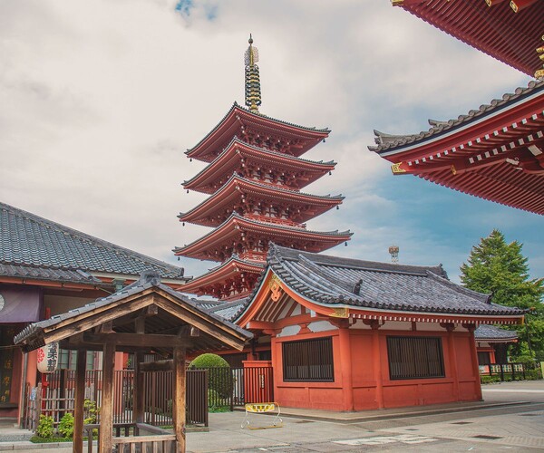 Le temple Sensō-ji dans le quartier d'Asakusa à Tokyo