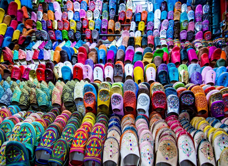 Atelier de fabrication de babouches à Marrakech
