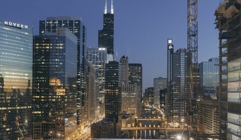 Chicago.  Sears Tower, Lake Michigan.