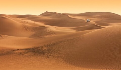 Dubai, Sharjah.  Dune Bashing In Dubai Safari.