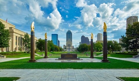 Nashville, Indianapolis.  Bridgestone Arena, Indianapolis Motor Speedway.