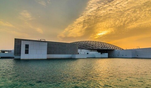 Dubai, Abu Dhabi.  Louvre Abu Dhabi, Sheikh Zayed Grand Mosque Center, Abrahamic Family House, Emirates Palace.