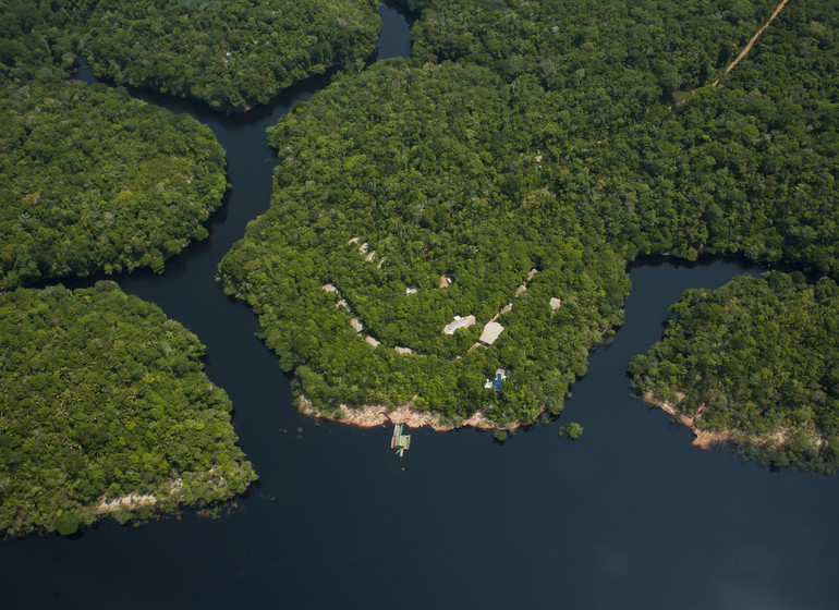 Brésil Voyage Amazonie Archipel Anavilhanas vue d'oiseau