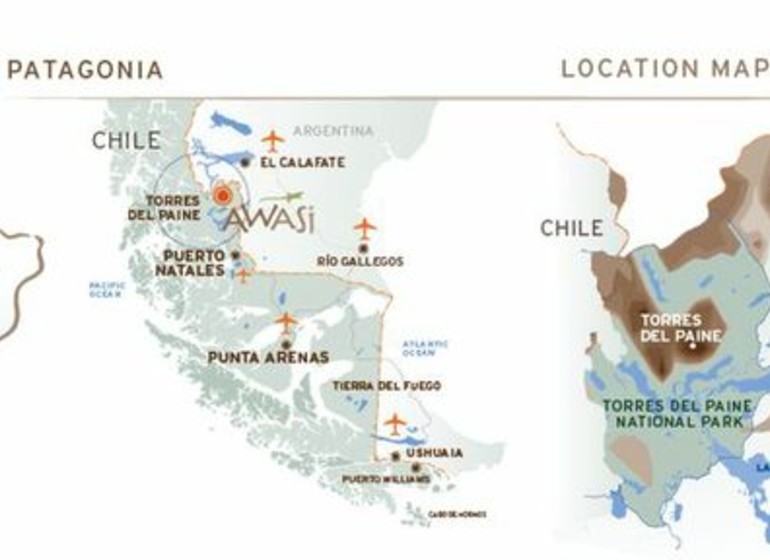 Chili Voyage Awasi Patagonia carte