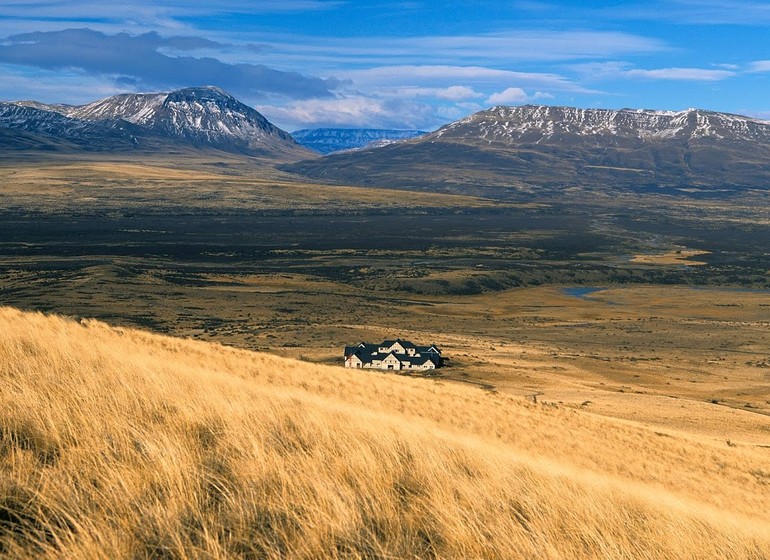 Argentine Patagonie El Calafate Eolo Lodge vue de loin