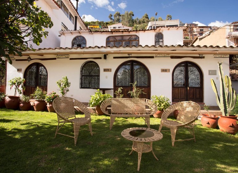 Pérou Voyage Cusco Hotel Encantada façade avec jardin