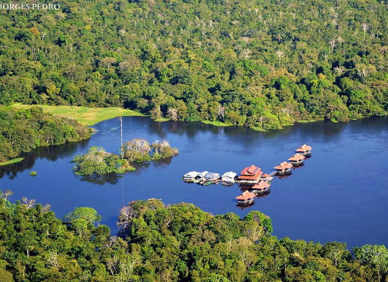 Brésil Voyage Mamirauá Reserve Uakari Lodge vue du ciel
