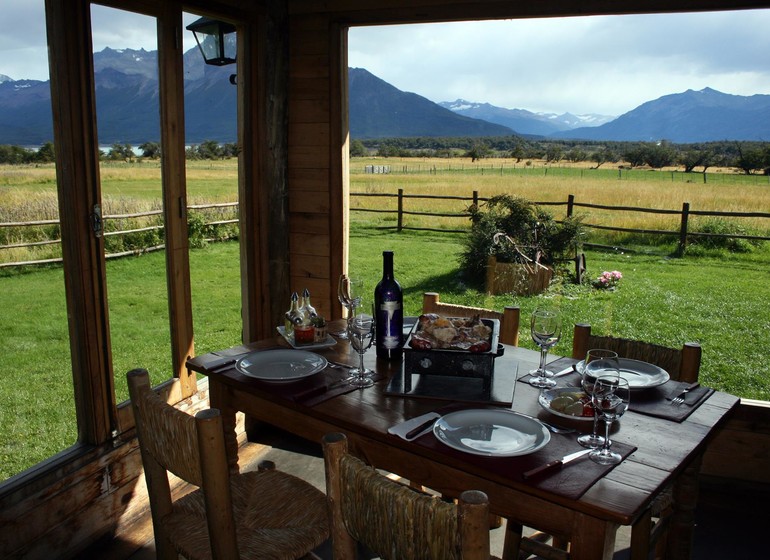 Argentine Voyage Nibepo Aike vue depuis restaurant