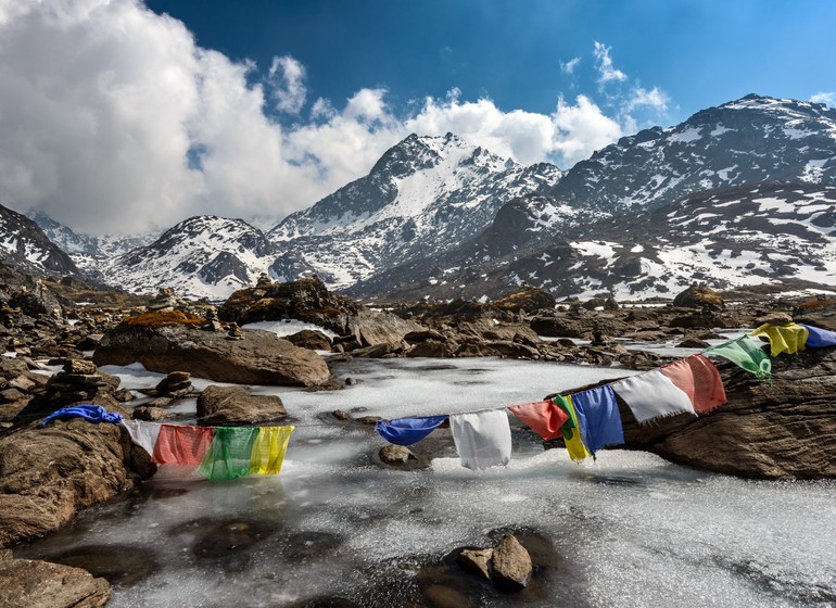 Trek avec vue sur les sommets Himalayens