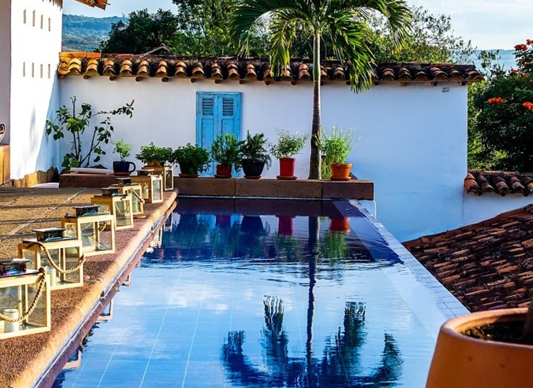 Colombie Voyage Barichara Yahri piscine