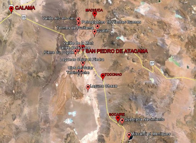 Chile Voyage Atacama carte