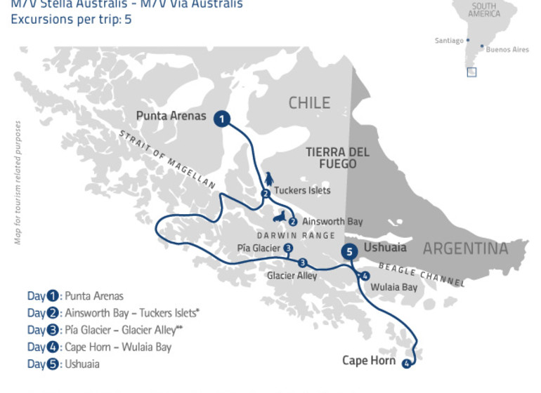 Chili Patagonie Voyage Croisière mapa