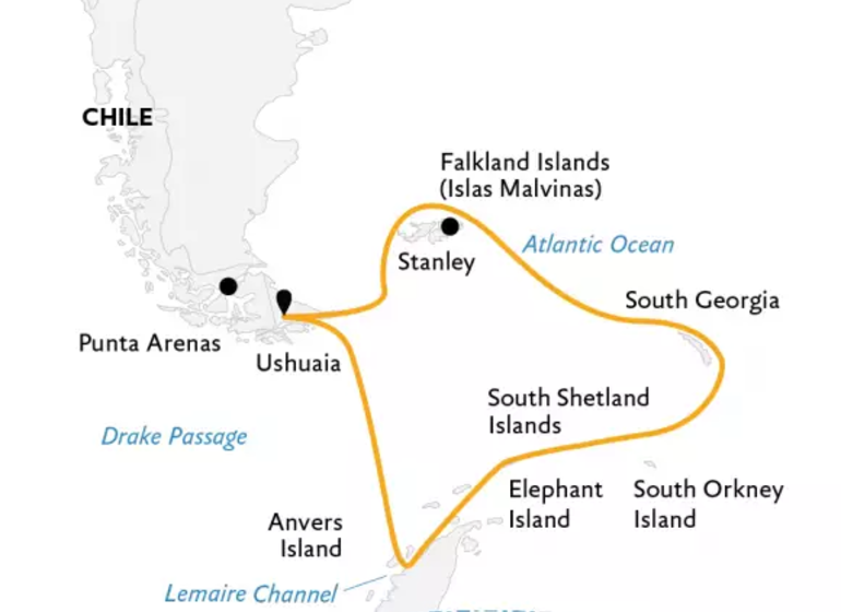 îles Malouines, Géorgie du Sud et péninsule Antarctique