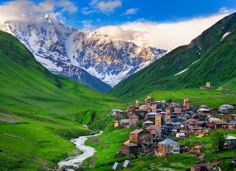 Ushguli village Svanétie Caucase Géorgie