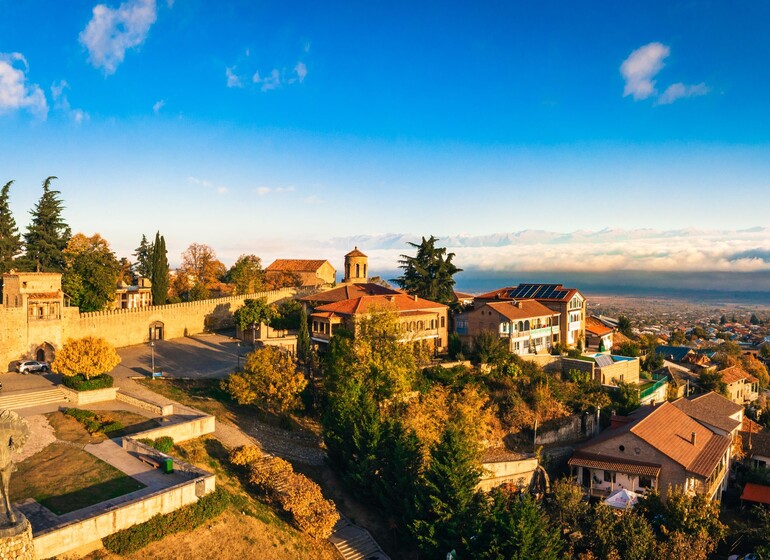 Telavi vieille ville Kakheti Géorgie architecture traditionnelle