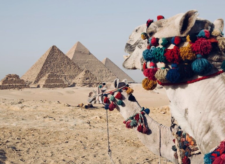 voyage pèlerinage Egypte pyramides dromadaire