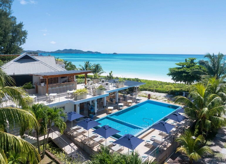 Hotel Acajou piscine, Praslin, Seychelles