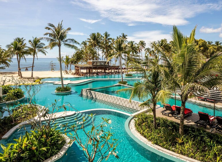 Piscine avec vue sur la mer South Palms Resort Panglao, Philippines